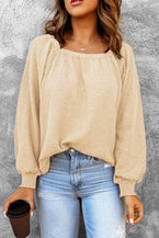 Waffle Square Neck Top 