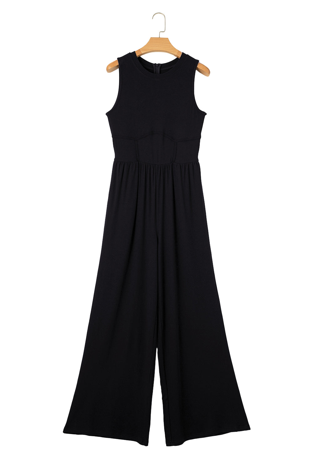 Black Sleeveless High Waist Wide Leg Jumpsuit 