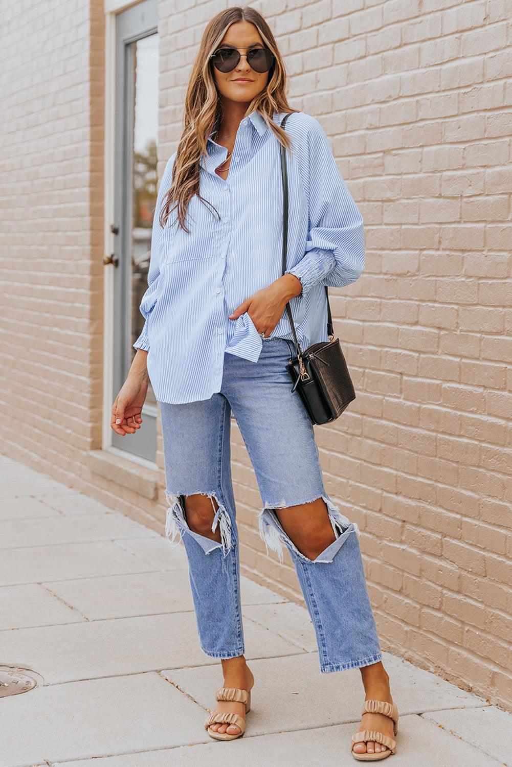 The Shirred Cuffs Shirt - Vesteeto