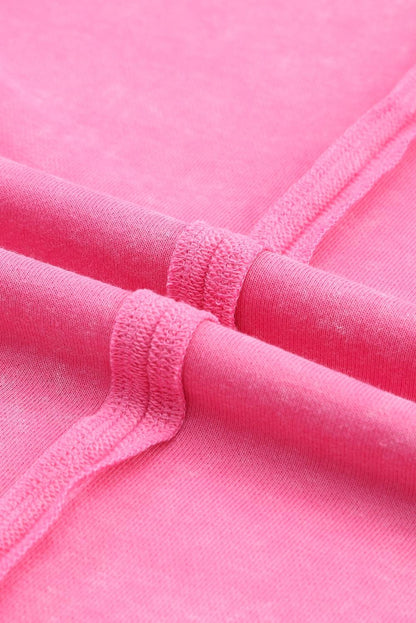 Rose Patchwork Long Sleeve Distress Pullover Sweatshirt - Vesteeto