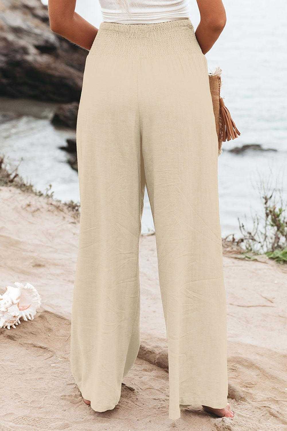 Waistband Wide Leg Pants 