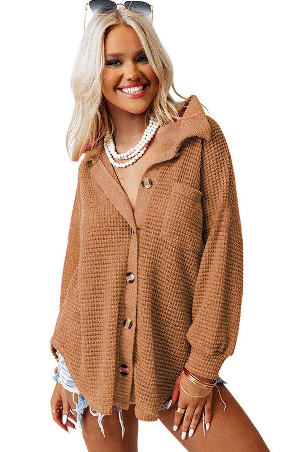 Waffle Knit Shacket 