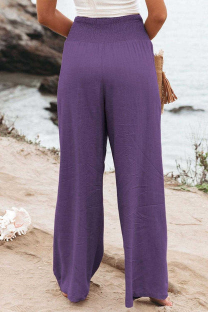 Waistband Wide Leg Pants 