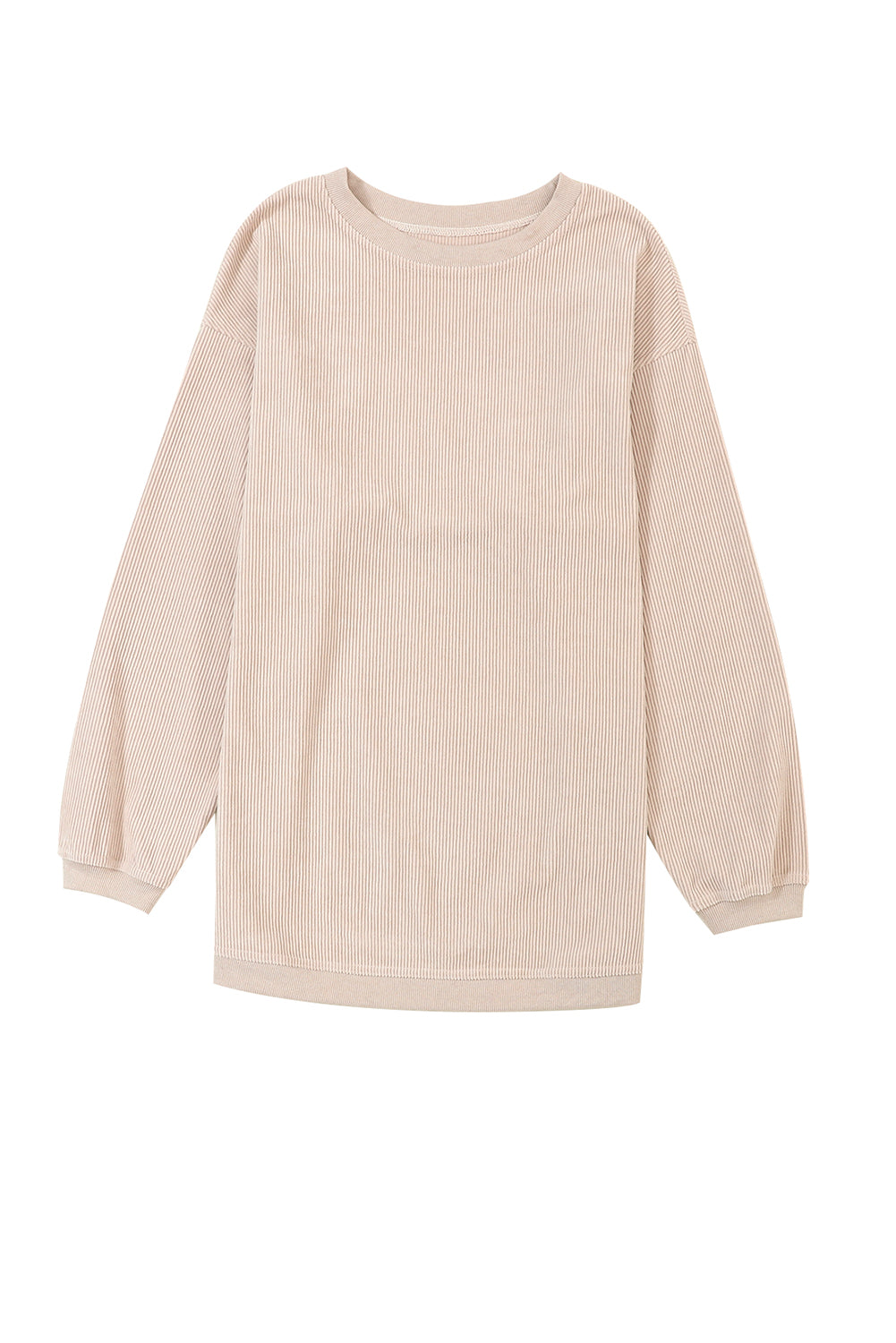 Orange Plain Drop Sleeve Crinkle Rib Oversized Sweatshirt 