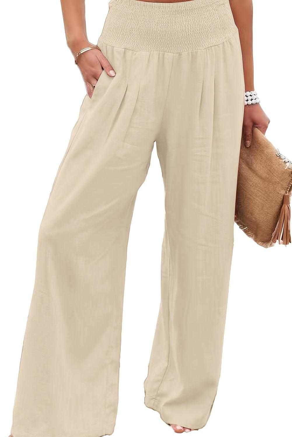 Waistband Wide Leg Pants 