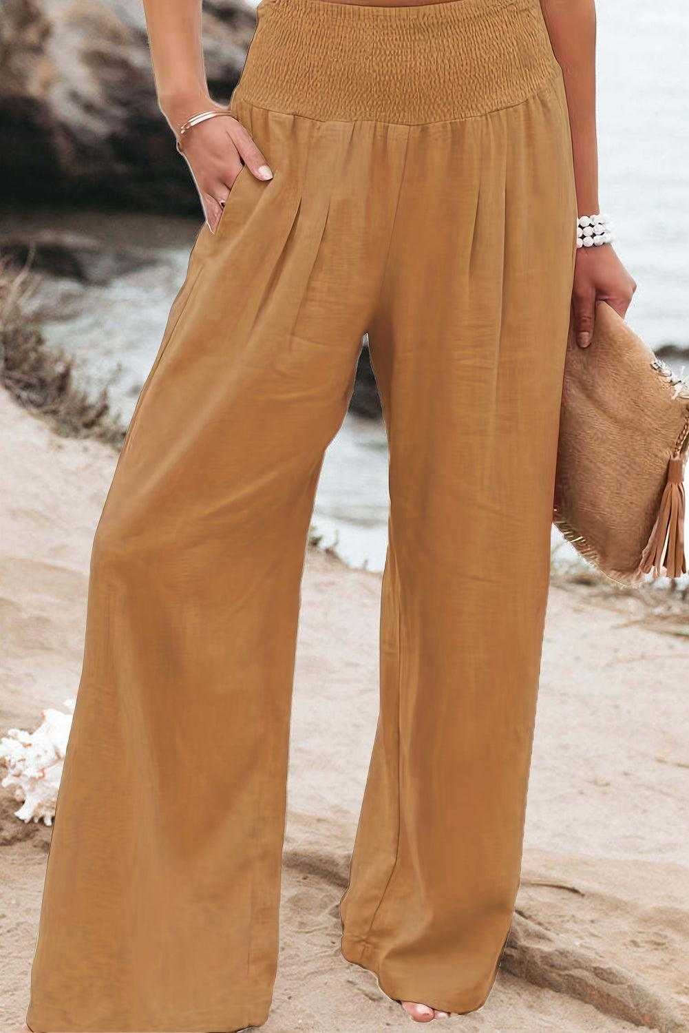 Waistband Wide Leg Pants 