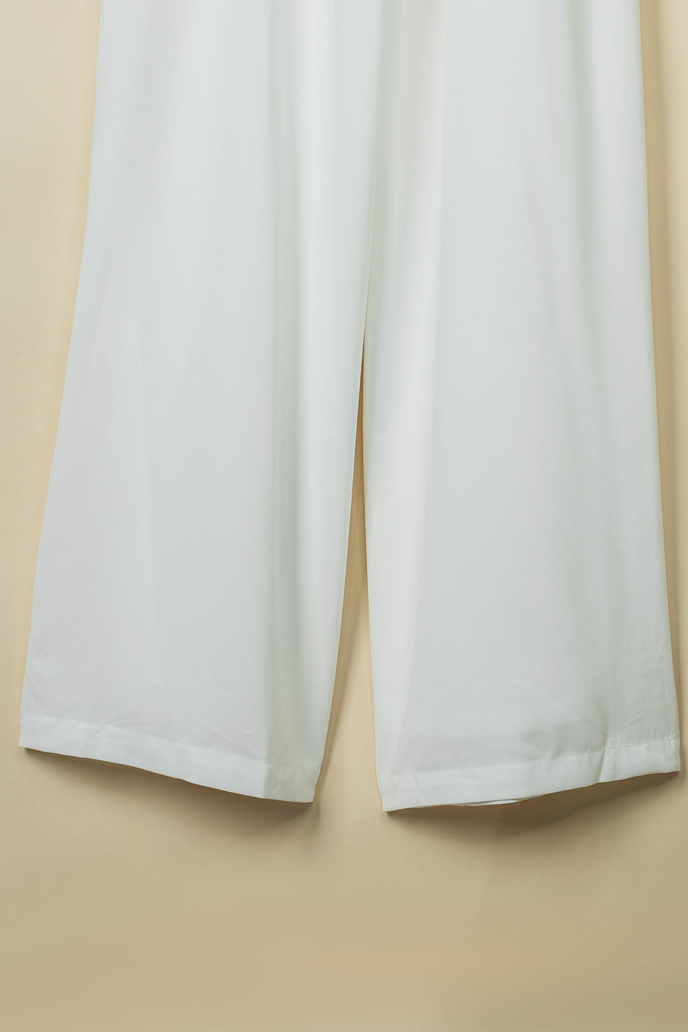 White Smocked Ruffle Strap Pocket Wide Leg Jumpsuit 