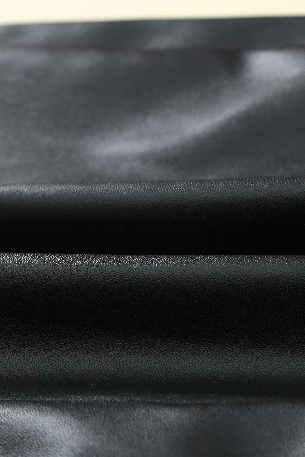 Black Back Zipper High Waisted Faux Leather Mini Skirt - Vesteeto