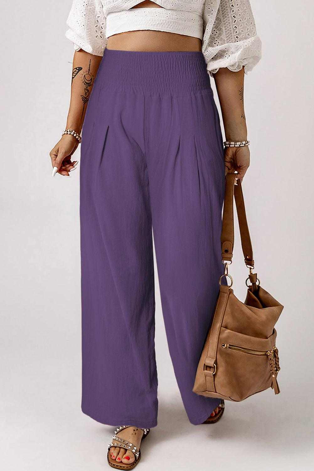 Waistband Wide Leg Pants 