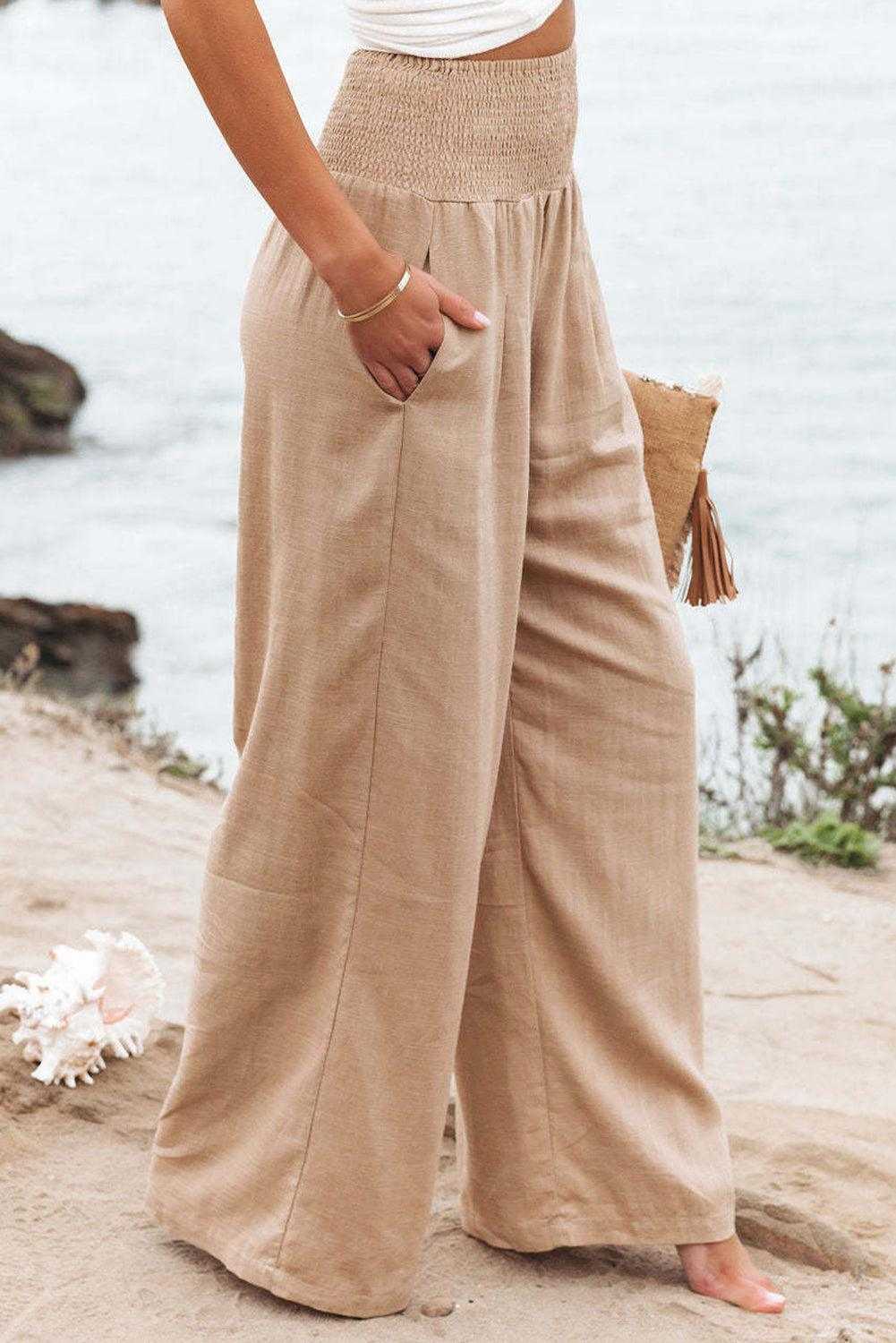 Waistband Wide Leg Pants 