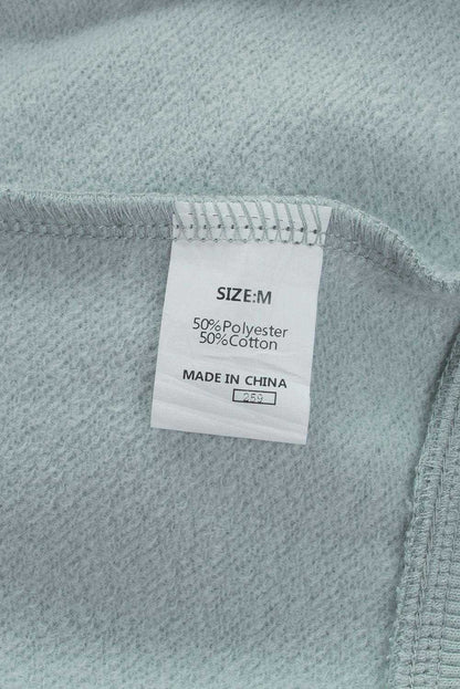 Light Blue Casual Batwing Sleeve Pocket Henley Hoodie 