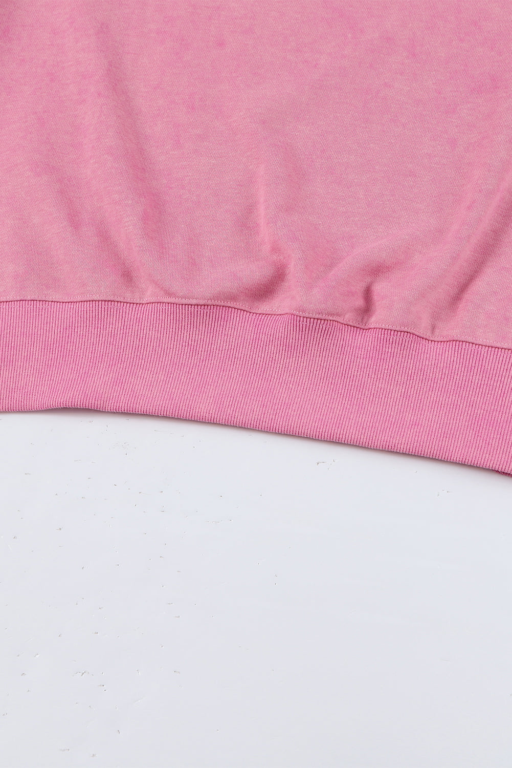 Pink Plain Drop Shoulder Ribbed Trim Oversized Sweatshirt 