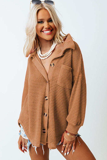 Waffle Knit Shacket 