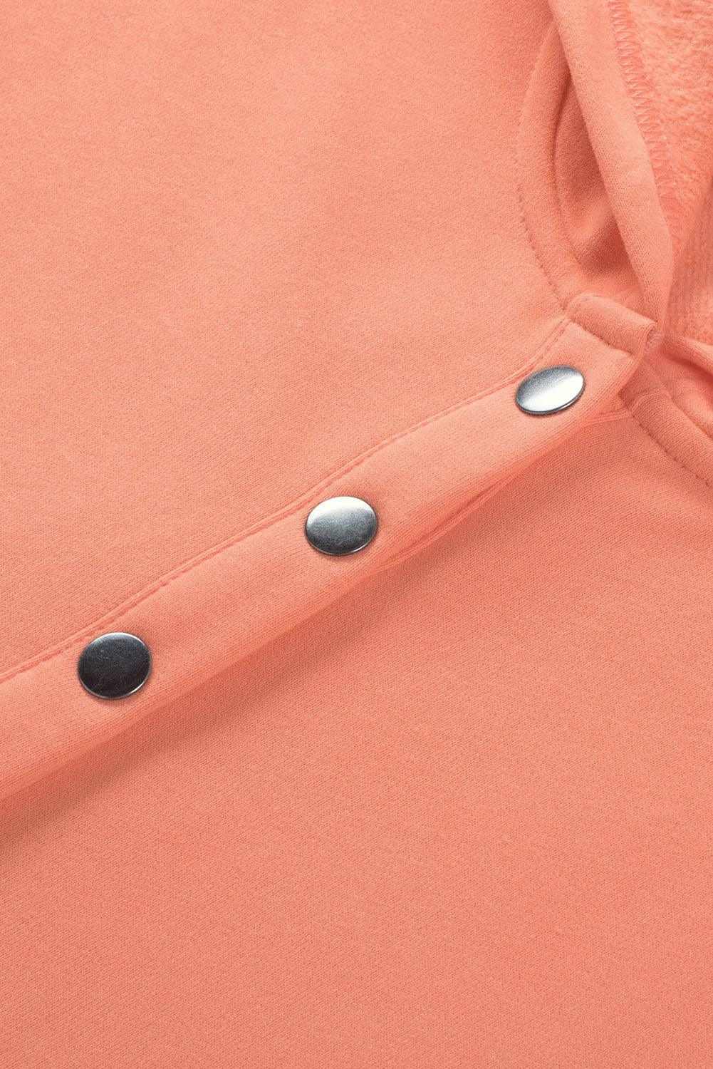 Light Blue Casual Batwing Sleeve Pocket Henley Hoodie 