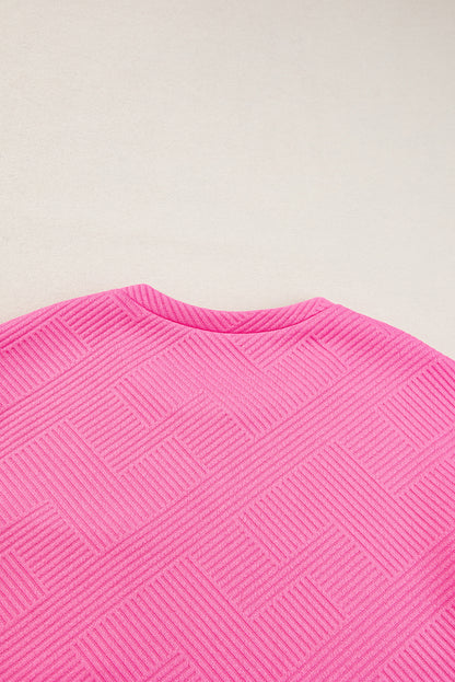 Sachet Pink Plain Textured Pocketed Mini Dress 