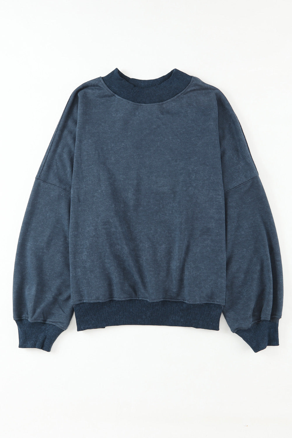 Brown Plain Drop Shoulder Crew Neck Pullover Sweatshirt 