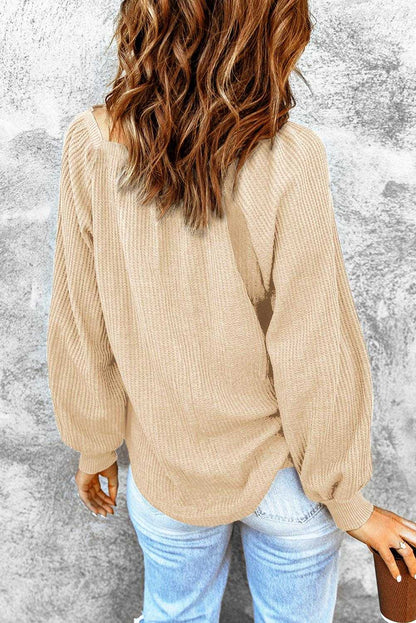 Waffle Square Neck Top 