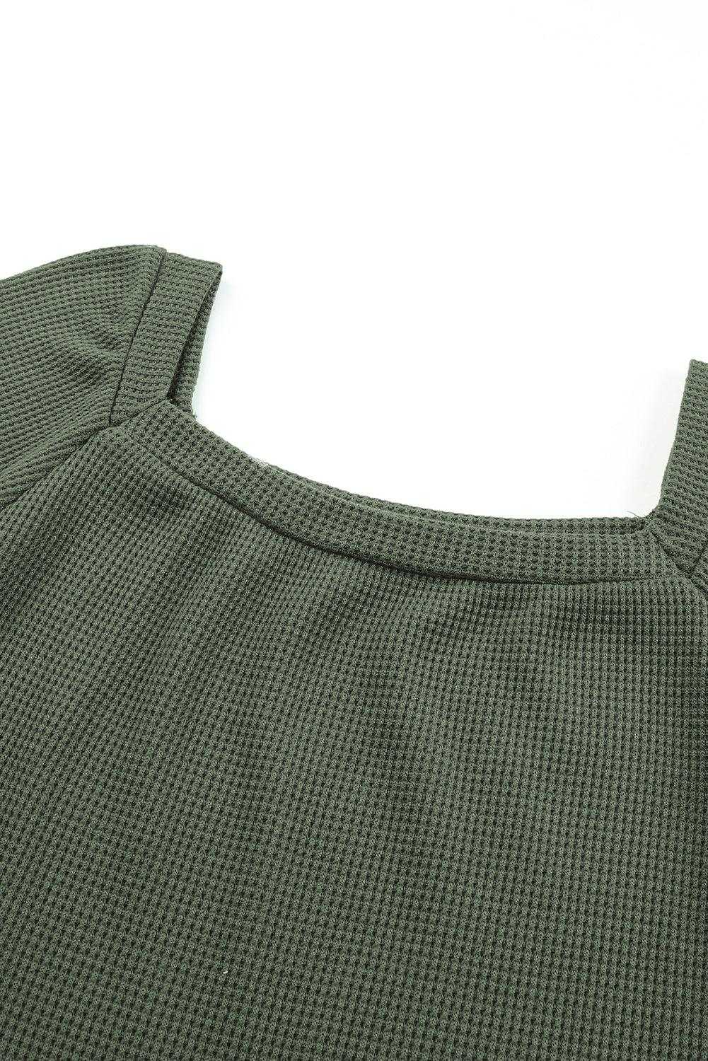 Waffle Square Neck Top 