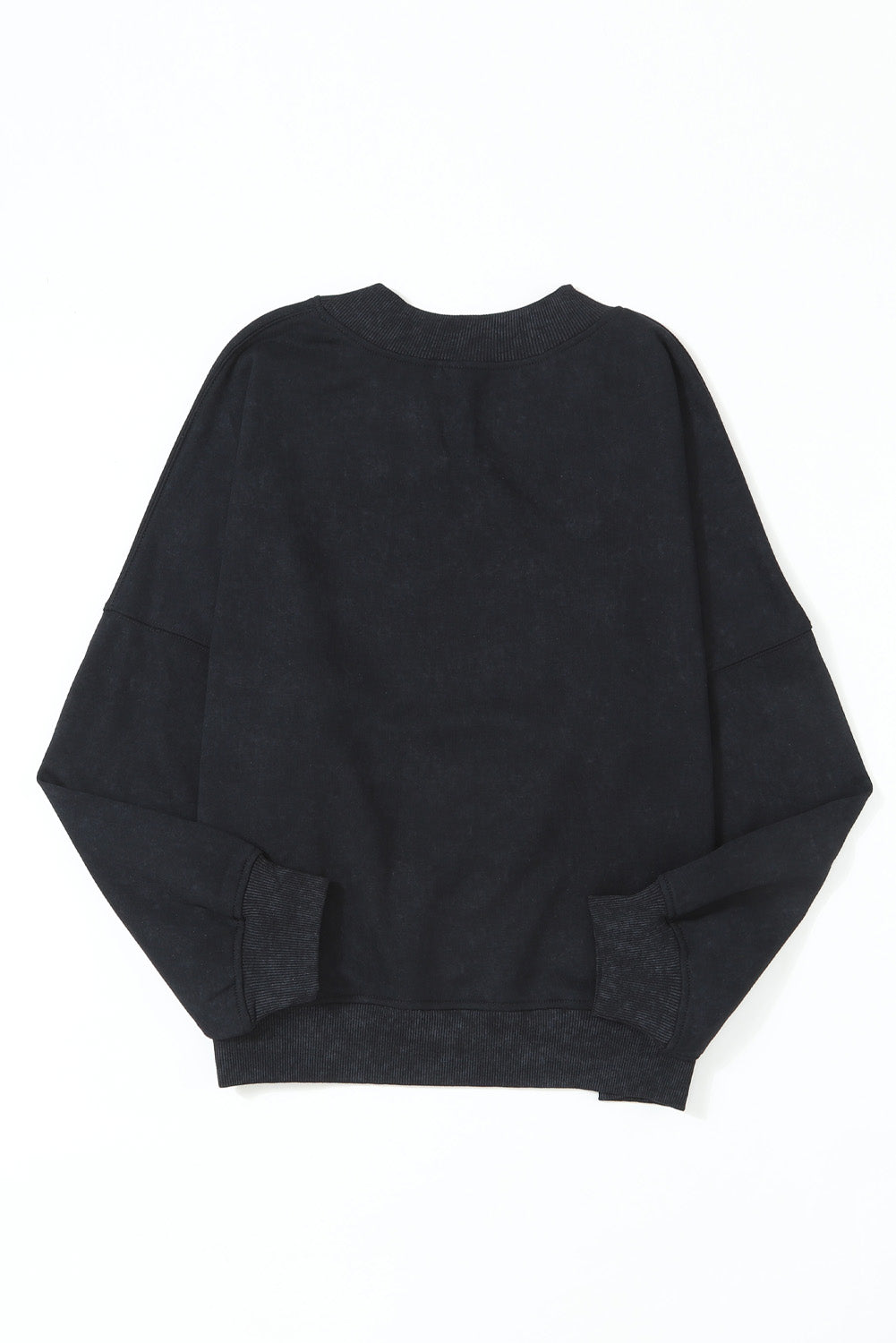 Brown Plain Drop Shoulder Crew Neck Pullover Sweatshirt 