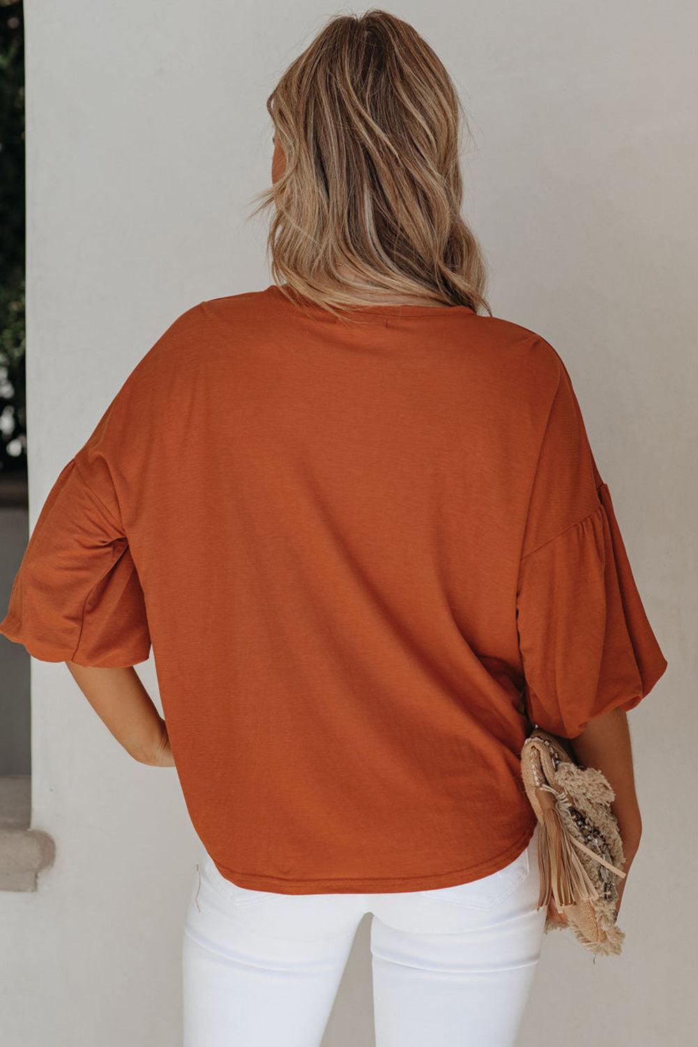 Solid Color Casual Top 