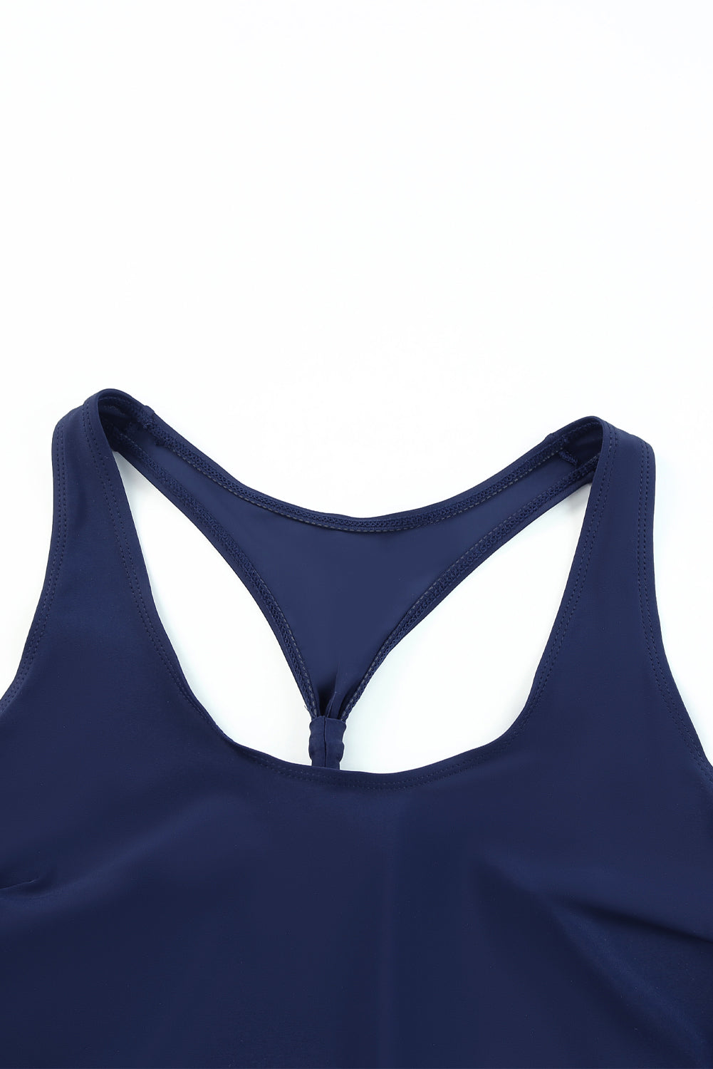 Dark Blue 3pcs Beach Sporty Racerback Tankini Swimsuit 