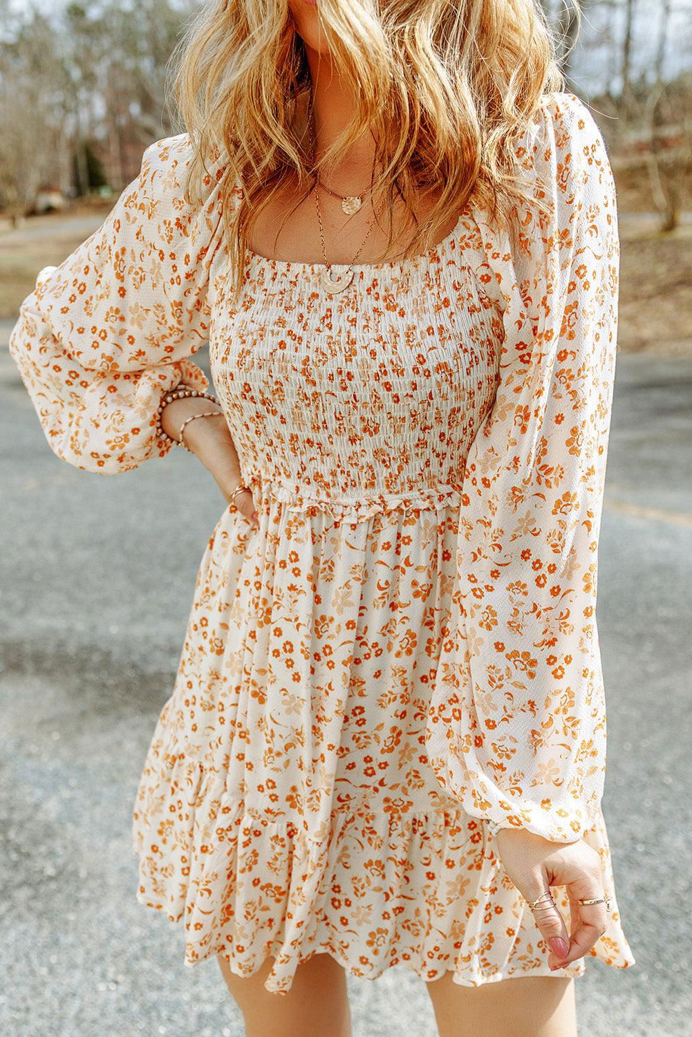 Boho Floral Dress - Vesteeto