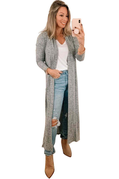 Casual Tie Back Long Cardigan - Trendy & Comfortable Fit