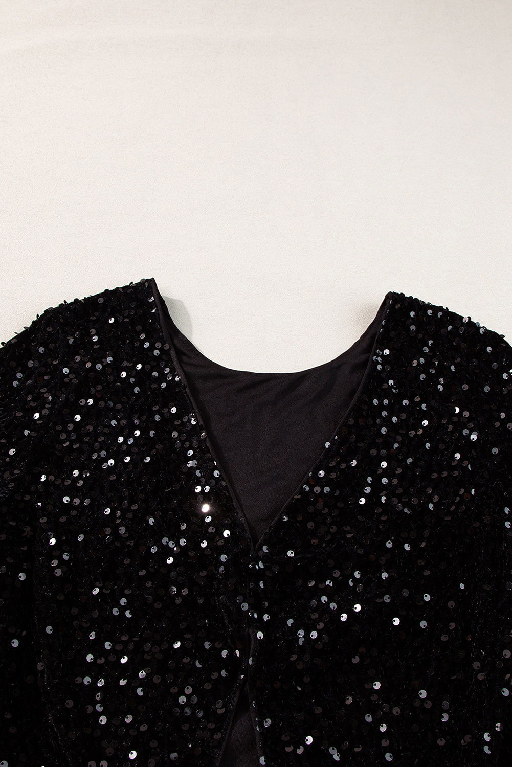 Chicory Coffee Sequin Twist Backless Long Sleeve Top - Vesteeto