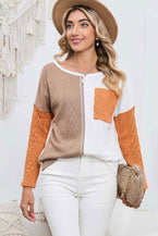 Color Block Sweater - Stylish & Versatile Top for All Seasons 