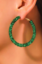 Dark Green St. Patricks Daring Sequin Hoop Earrings - Vesteeto