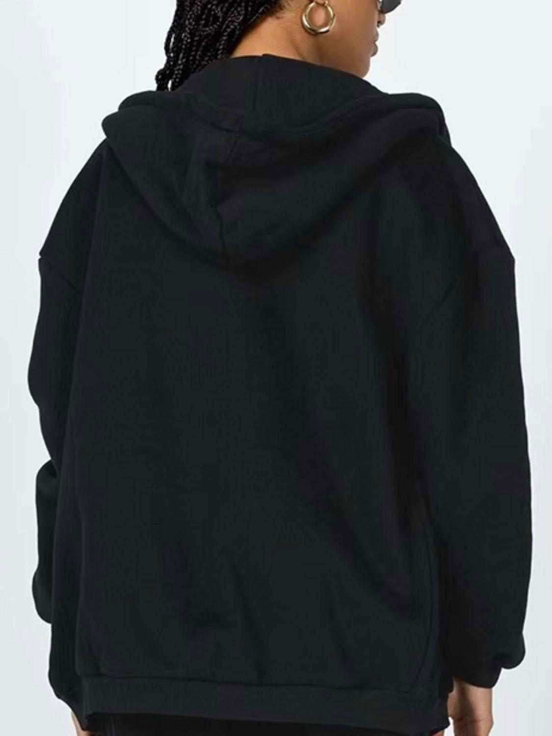 Drawstring Hoodie - Casual Zip-Up with Pocketed Design 