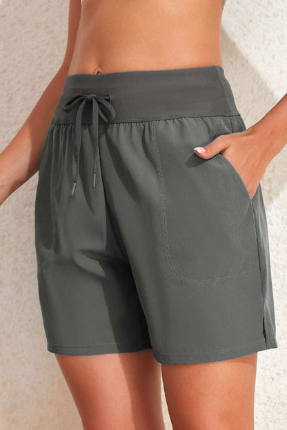 Drawstring Swim Shorts with Pockets - Vesteeto