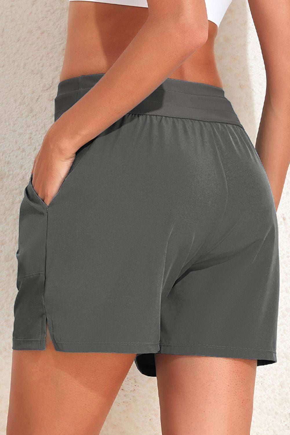 Drawstring Swim Shorts with Pockets - Vesteeto