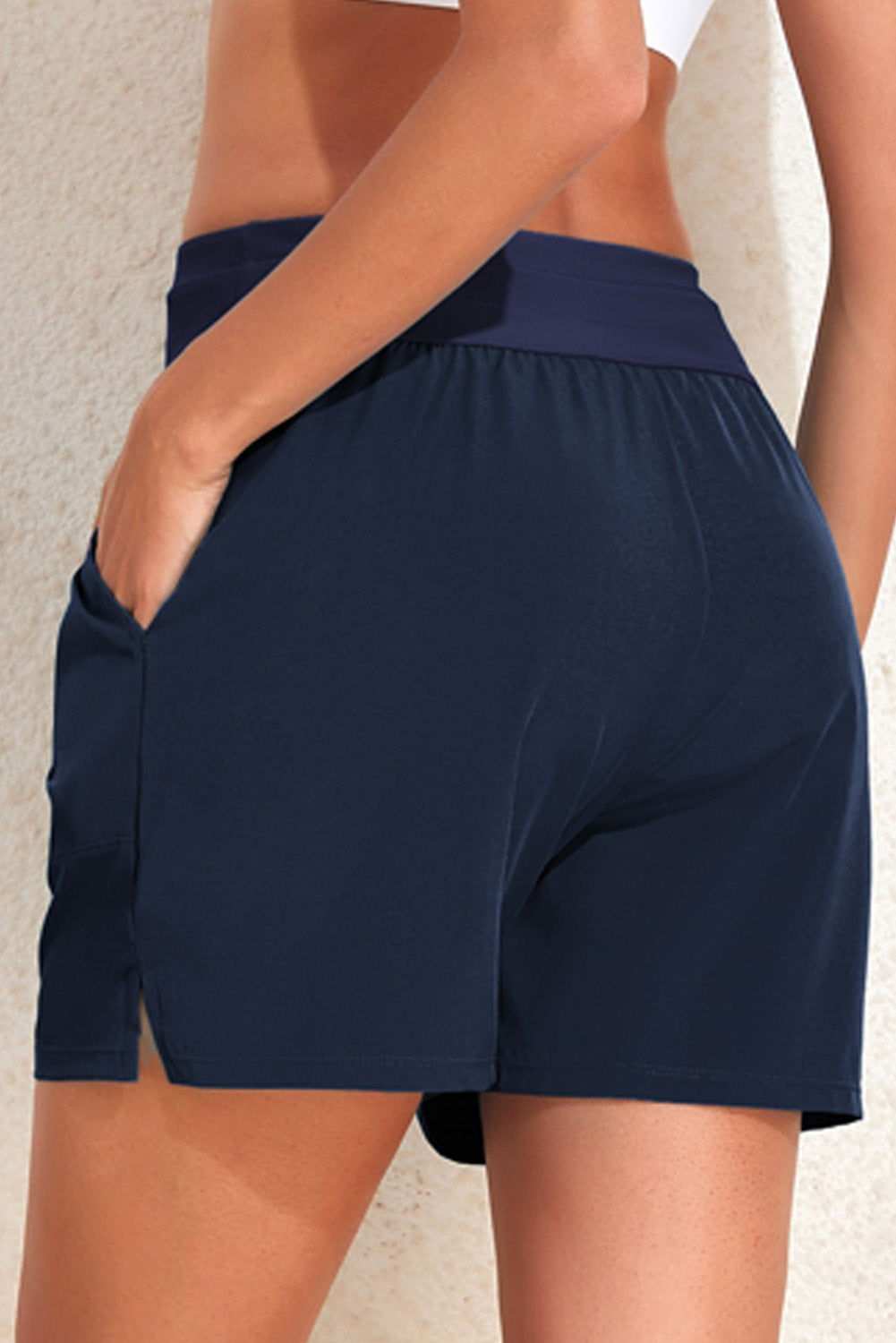 Drawstring Swim Shorts with Pockets - Vesteeto