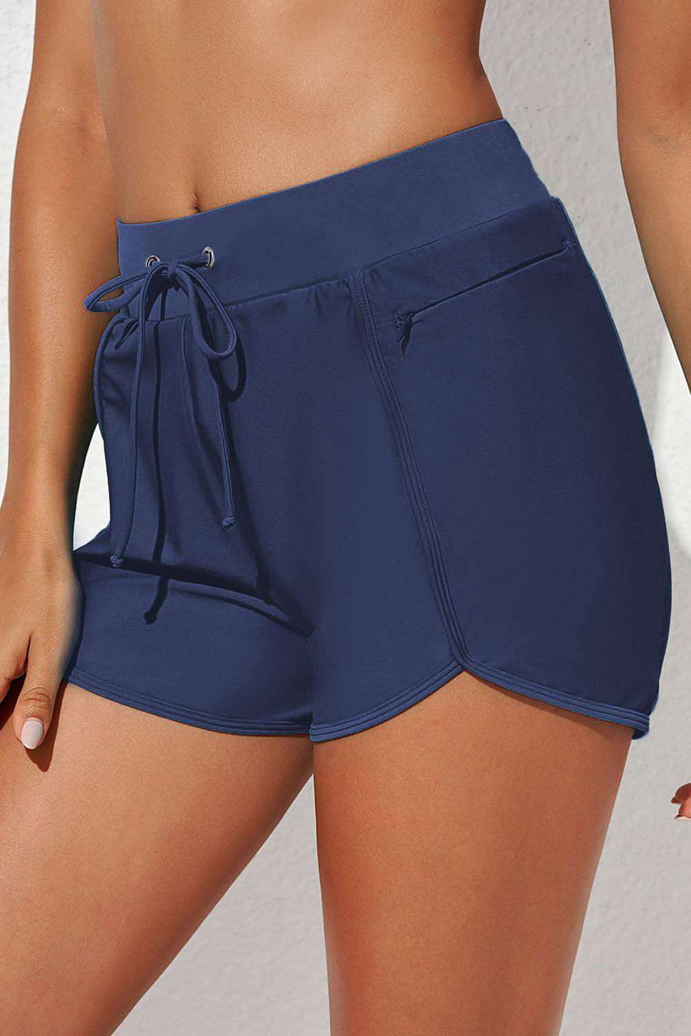 Drawstring Waist Swim Shorts - Vesteeto