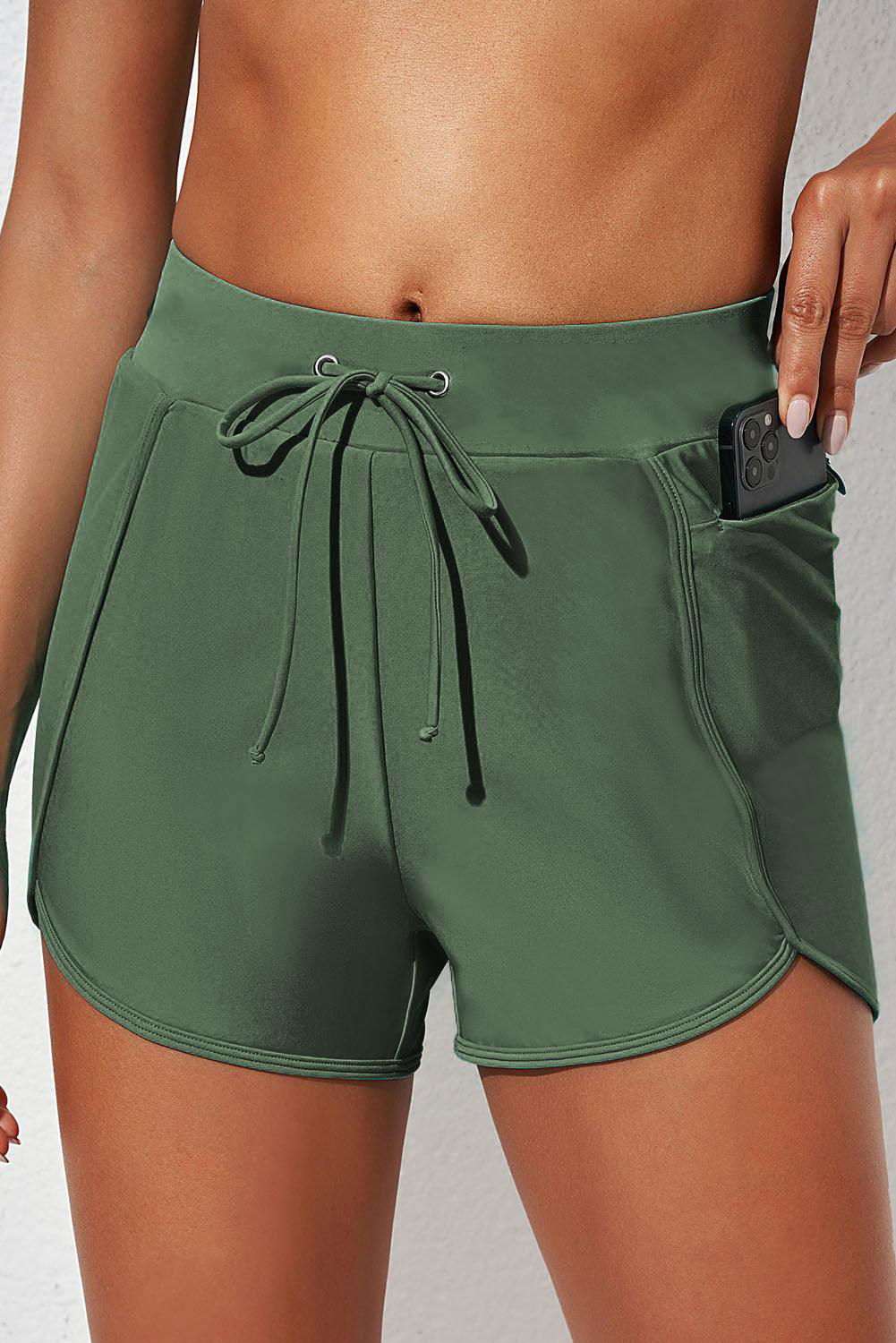 Drawstring Waist Swim Shorts - Vesteeto