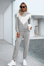 Dropped Shoulder Hoodie and Long Pants Set - Vesteeto