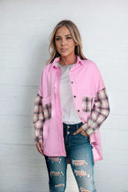 Dropped Shoulder Plaid Print Collared Neck Shirt - Vesteeto