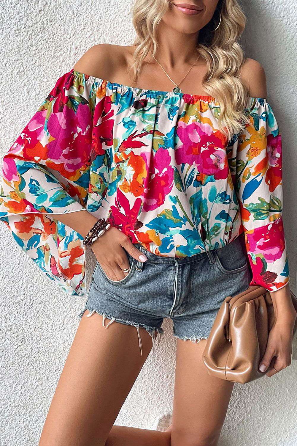 Floral Off Shoulder Top - Vesteeto