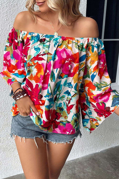 Floral Off Shoulder Top - Vesteeto