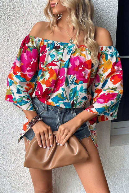 Floral Off Shoulder Top - Vesteeto