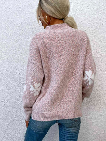 Four Leaf Clover Mock Neck Sweater - Vesteeto