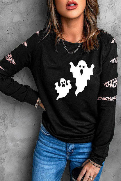 Ghost Graphic Round Neck Sweatshirt - Vesteeto