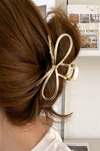 Gold Casual Bowknot Shape Metal Claw Clip - Vesteeto