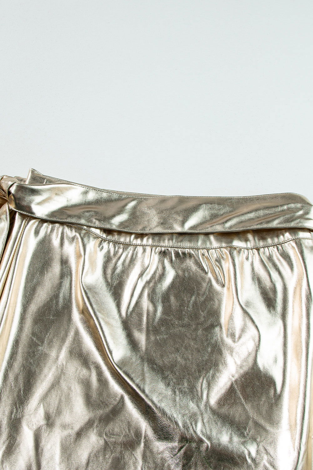 Gold Knotted Metallic Midi Skirt - Vesteeto