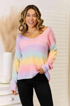 Gradient V-Neck Sweater - Vesteeto