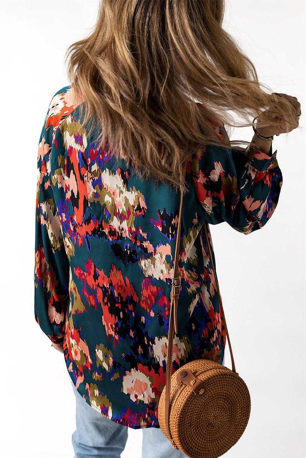 Graffiti Puff Sleeve Blouse - Vesteeto