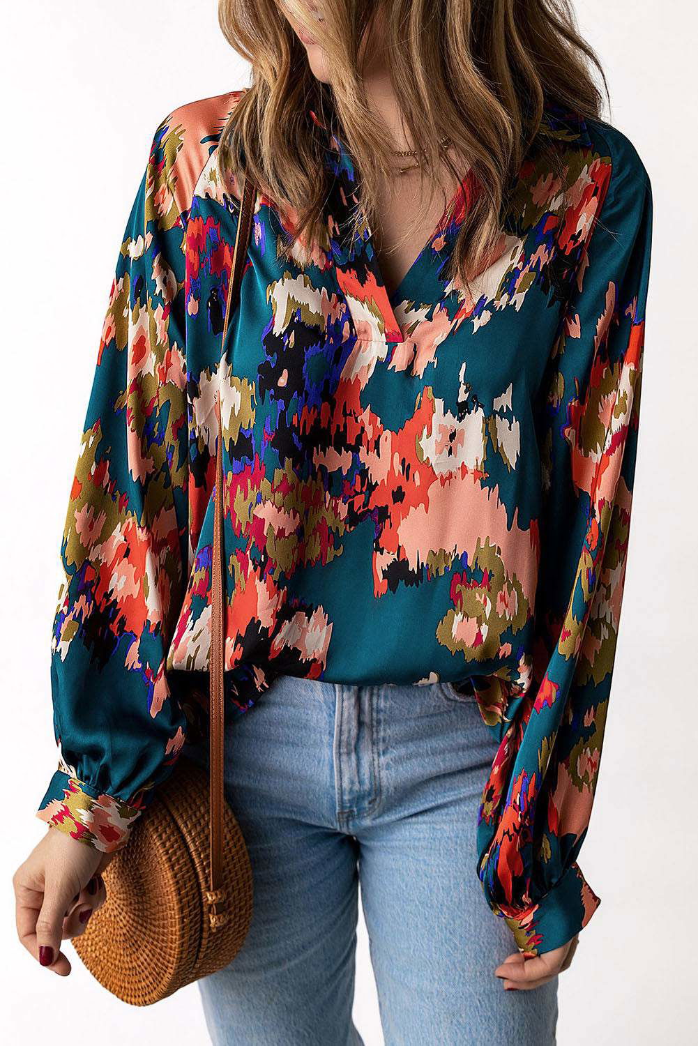 Graffiti Puff Sleeve Blouse - Vesteeto