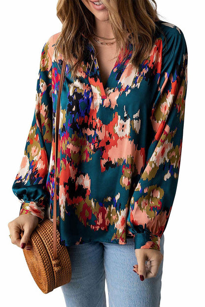 Graffiti Puff Sleeve Blouse - Vesteeto