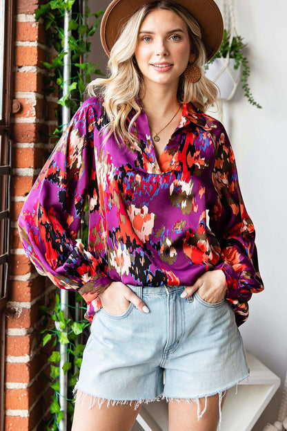 Graffiti Puff Sleeve Blouse - Vesteeto